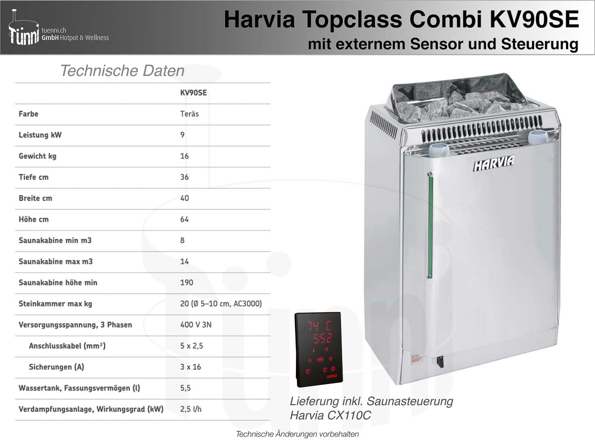 Harvia Topclass Combi, KV90SE